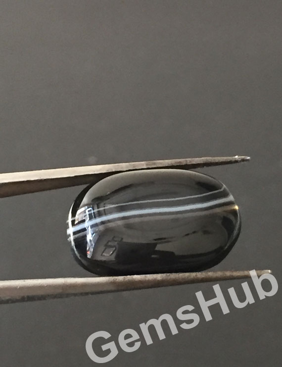 Natural Certified Sulemani Black Hakik Stone, 13.60 ct
